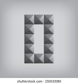 0 number zero alphabet geometric icon and sign triangle modern white gray abstract background