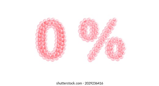 0% off. 3d sale symbol. Sale banner and poster. Vector Illustration of balloon  0% percent discount for your unique selling poster, banner ads. on white background