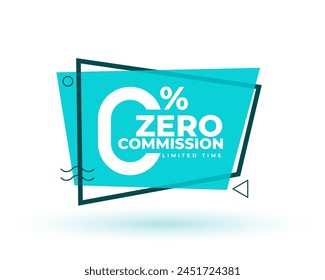 0 percent commission promo offer background design vector