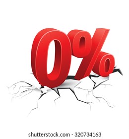 0 percent discount breaks ground on white background