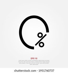 0% percent logotype symbol icon with percentage, usable and editable for web elements and digital uses. zero percentage interest.