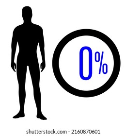 0 percent people icon vector graphic, Man pictogram concept, 0-100