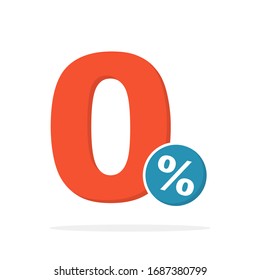 0 % persent sign icon simple design