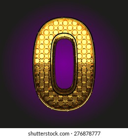 0 vector golden letter