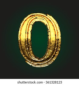 0 vector golden letter