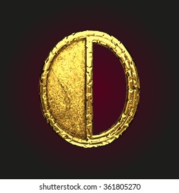 0 vector golden letter