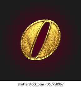 0 vector golden letter