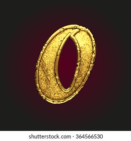 0 vector golden letter