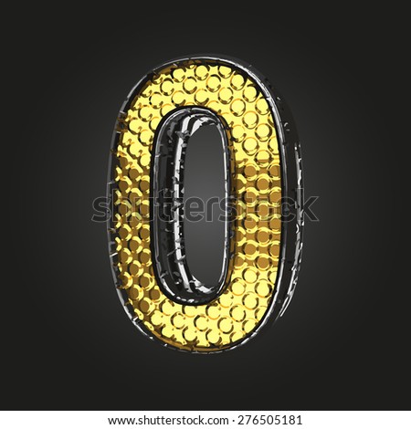 0 vector golden and silver letter