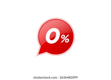 0% vector image on white background.