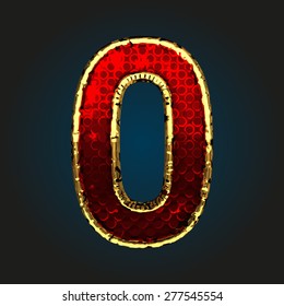 0 vector red letter with gold