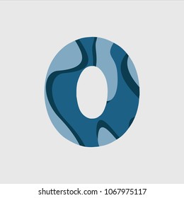 0 Water Font Vector Template Design Illustration