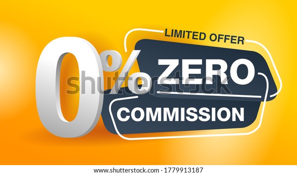 0 zero\
commission special offer banner template in yellow an dark gray\
colors - vector promo limited offers\
flyer