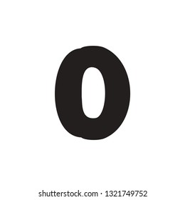 0 zero font decorative hand drawn lettering, alphabet vector number. Handwritten typographic design. Cartoon funny bold letter for logo, poster, postcard, hand drown design. Vector alphabet, lettering