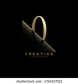 0 (Zero) Gold Number Logo Design with Creative Paper Cut