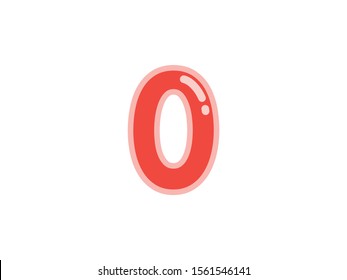 0 zero null number red cherry marmalade vector jelly glossy bright typography for web holiday event 