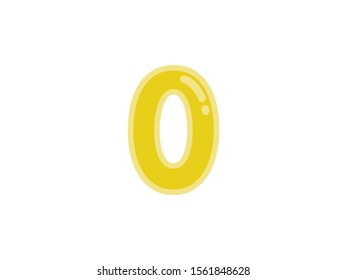 0 zero null number yellow amber gold marmalade vector jelly glossy bright typography for web holiday event 