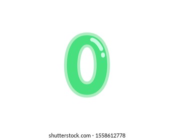 0 zero number green vector jelly glossy bright typography for web holiday event 