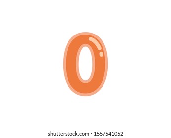 0 zero number orange vector jelly glossy bright typography for web holiday event 