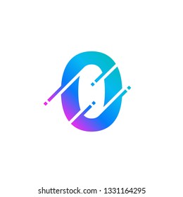 0 Zero Numeric Alphabet Glitch Style Logo Vector Icon