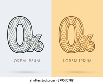 0%, Zero Percent, Luxury Font, Concept  Gold And Silver, Wire Mesh, Steel, Net, Graphic Vector