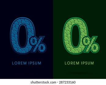 0%, Zero percent, Number, Abstract Font, Text, Typography, concept luxury natural blue and green, pattern, graphic vector
