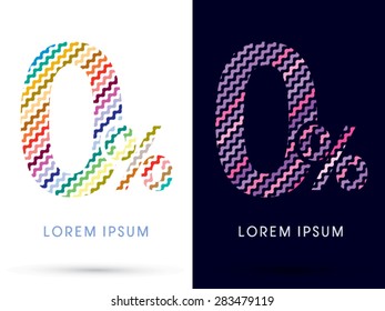0%, Zero percent, Number ,Colorful font designed using zigzag line, graphic vector.
