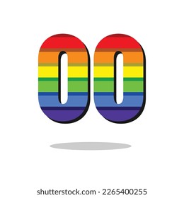 00 Number Rainbow Color Logo Design Template Inspiration, Vector Illustration.