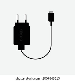 00083 FD - Smartphone Charger Vector, A battery charger, recharger, fast charging, cable charger, handphone charger, charge equipment.