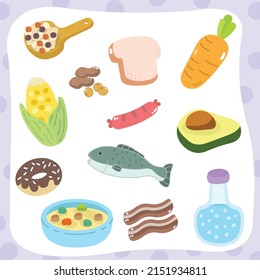 0018-food set kawaii food pastel tone