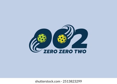 002, Zero Zero Two. The starting score call in pickleball. funny pickleball phrase lettering for t shirt, sticker, merchandise, banner, etc.