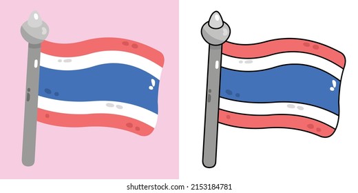 0034-thailand flag in vector,hand drawn flag