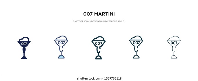 007 martini icon in different style vector illustration. two colored and black 007 martini vector icons designed in filled, outline, line and stroke style can be used for web, mobile, ui