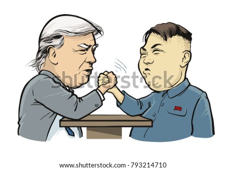 01 132018 political caricature arm wrestling stock vector royalty