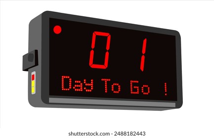 01 days to go, Number days to go countdown illustration template design and icon design