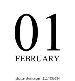 Ilustración de vectores de iconos del 1 de febrero . Fecha, Día De La Boca	
