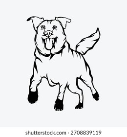 01. Diseño de caligrafía de frase de cabeza de perro, dibujado a mano aislado sobre fondo blanco.