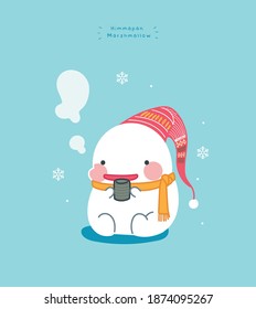 01 Merry Christmas or Happy New Year Character Himmapan Mashmelow Christmas for gifts greeting postcard