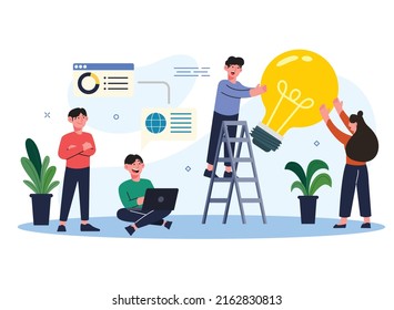 01. People concept. Vector illustration of grow up, idea concept, business presentation and marketing material