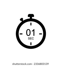 01 Seconds timer icon, 01 sec digital timer. Clock and watch, timer, countdown.
