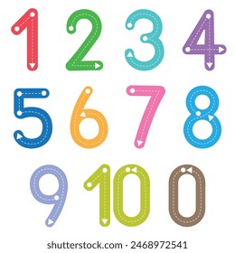 0-10 number writing for kids.