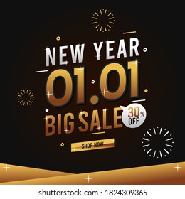 01.01 Shopping day sale banner background for business retail promotion vector illustration