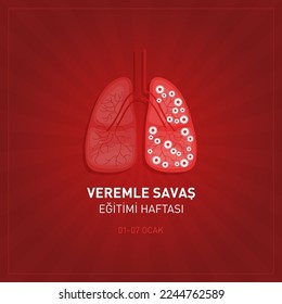 01-07 ocak veremle savas egitimi haftasi (tuberculosis training week 01-07 january) concept design vector illustration