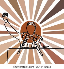 01-12-2023: EPS vector Illustration of Nelson Mandela. Black History month art