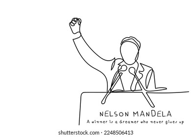 01-12-2023: EPS vector Illustration of Nelson Mandela. Black History month art