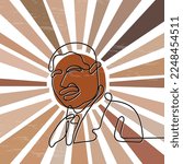 01-12.2023: Vector illustration in EPS file and JPG format. Portrait poster art of George Washington Carver. He was american agricultural scientist. Black history month hero and famous personality
