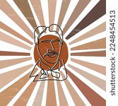 01-12.2023: Vector illustration in EPS file and JPG format. Portrait poster art of George Washington Carver. He was american agricultural scientist. Black history month hero and famous personality
