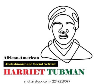 01-14-2023: Archivo JPG y EPS de ilustración vectorial de un héroe afroamericano Harriet Tubman. Mes de historia negra