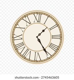 01:25 classic clock flat design icon for twenty-five-past-one appointments and time-tracking stickers.