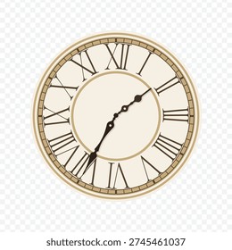 01:35 classic clock flat design icon for twenty-five-to-two appointments and time tracking stickers.